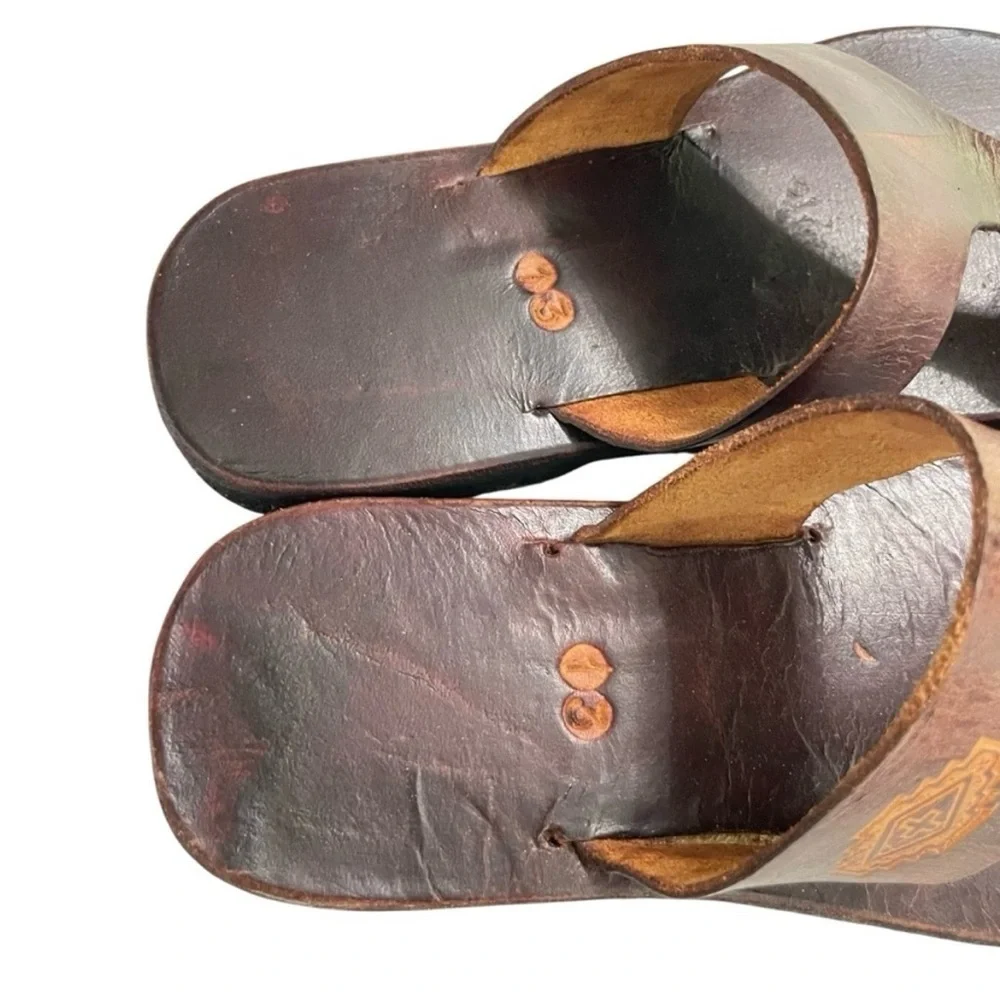 Kids Unisex Leather Sandals Size 13 | Handmade in India | Brown Slip-On
